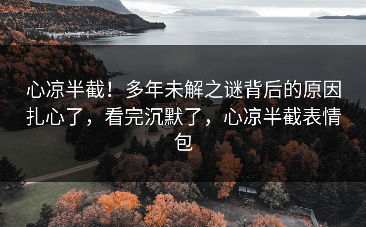 心凉半截！多年未解之谜背后的原因扎心了，看完沉默了，心凉半截表情包