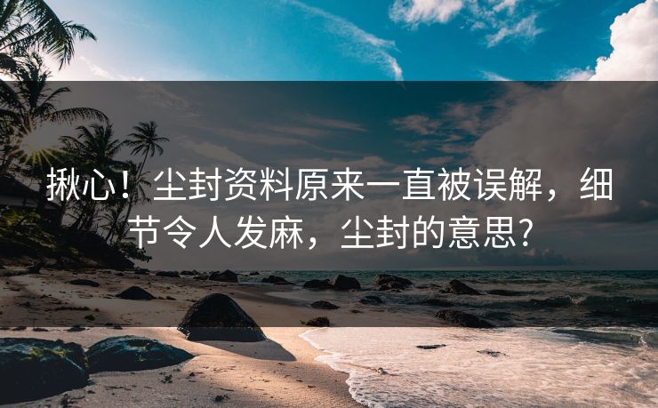 揪心！尘封资料原来一直被误解，细节令人发麻，尘封的意思?